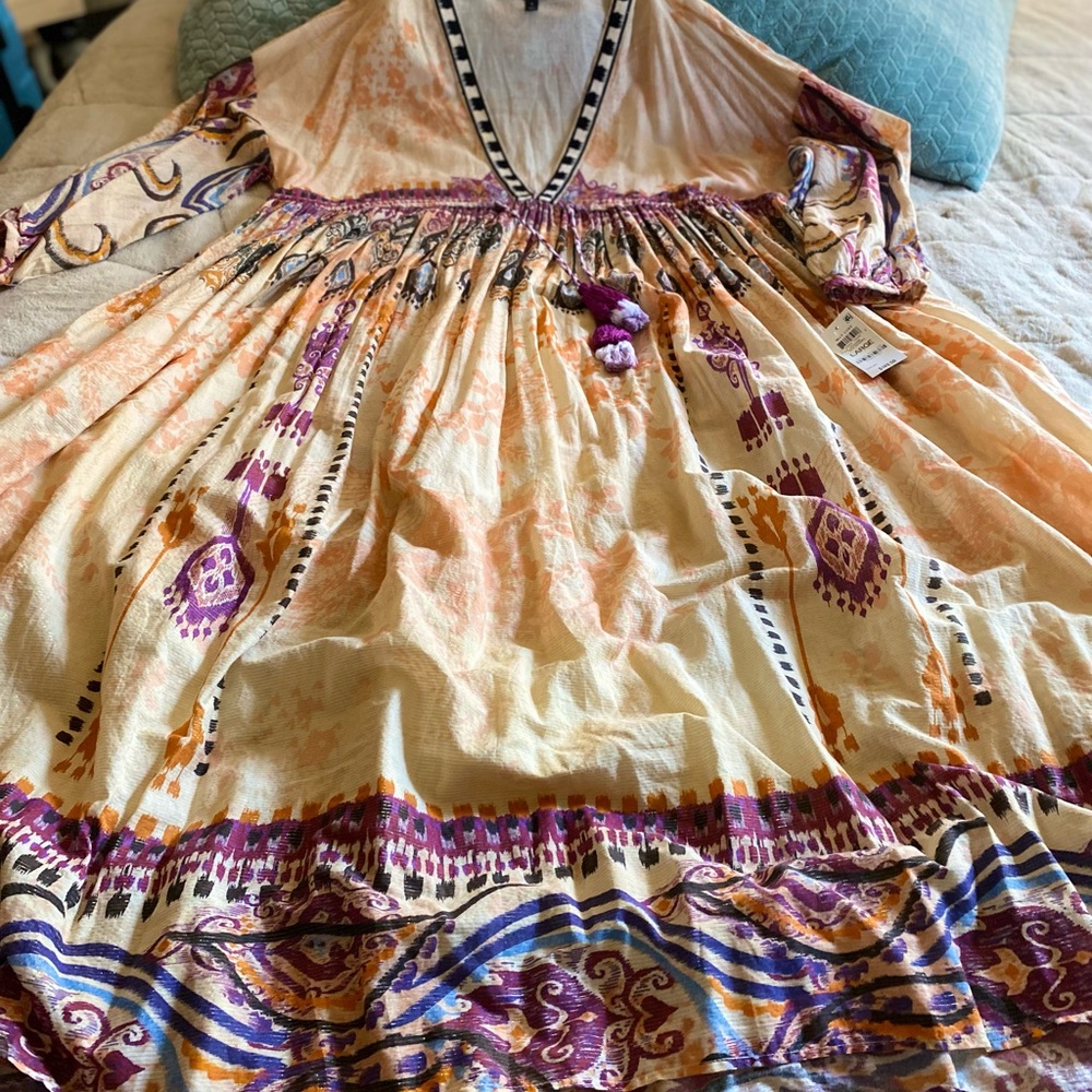 NWT- INC, maxi length multi colored dress, size L